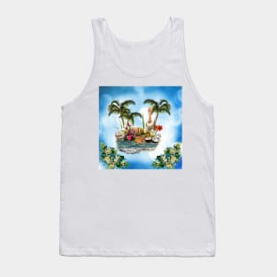 Wonderful pelican with flowers, tropical design Tank Top